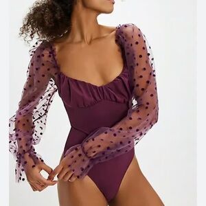 Free People MOLLY at Midnight bodysuit NWT SZ m